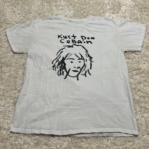 kurt cobain drawing band tee